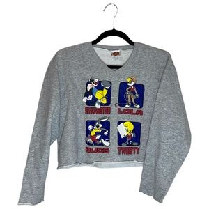 Vintage Looney Tunes 90s Y2K Cropped Sweatshirt Size M/L